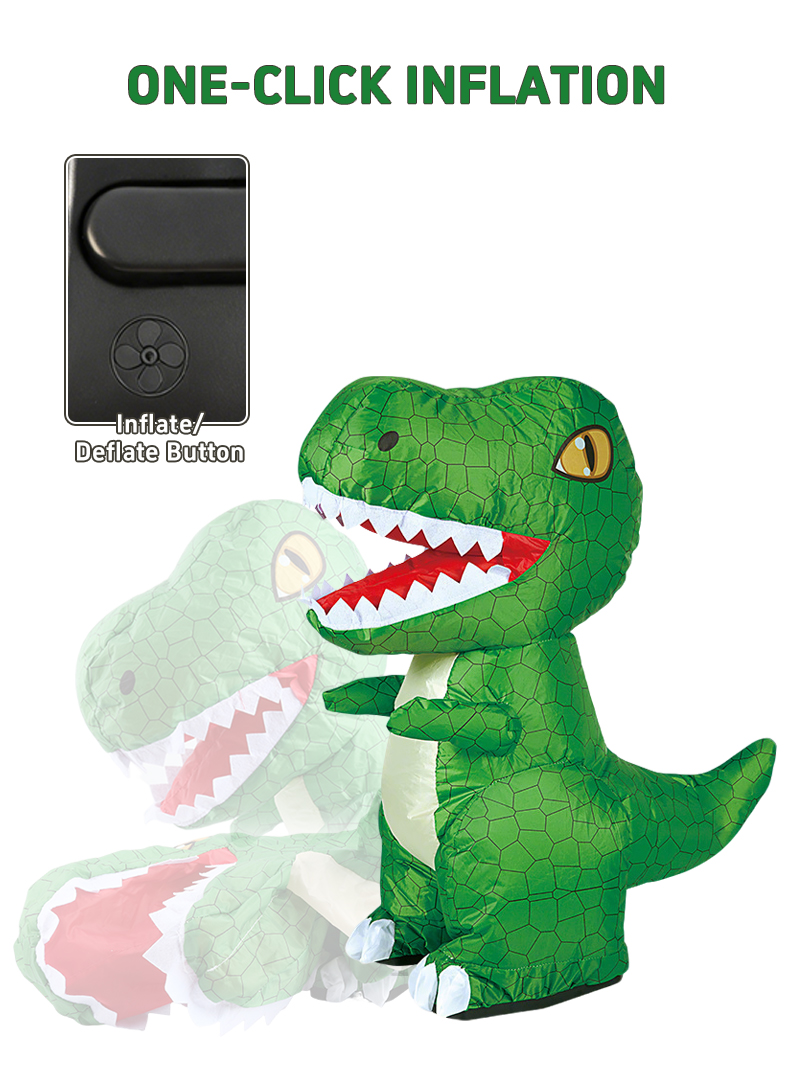 Remote Control Inflatable Dinosaur can be inflated with one button