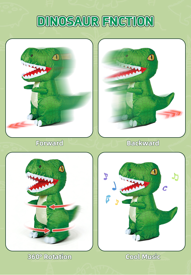 Remote Control Inflatable Dinosaur's Multiple Functions
