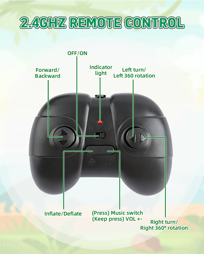 Remote Control Inflatable Dinosaur Handle Instructions