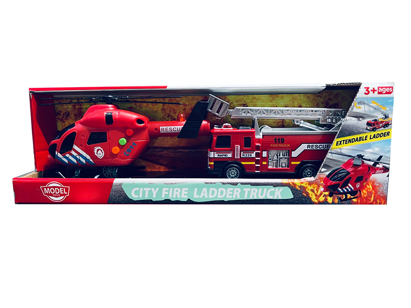 B/O City Fire Ladder Truck Set