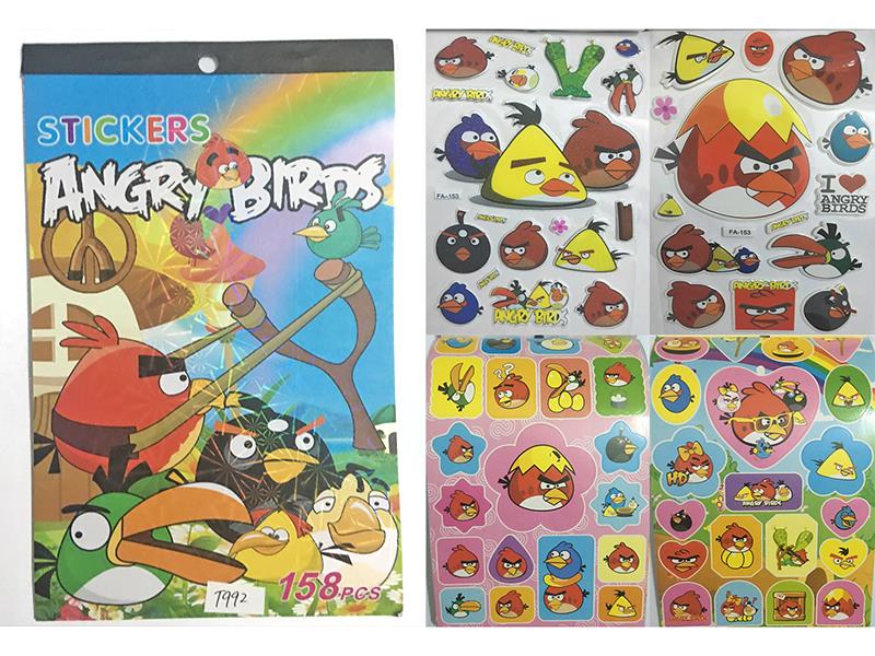DIY Angry Bird 4 In 1 Cartoon Stickers