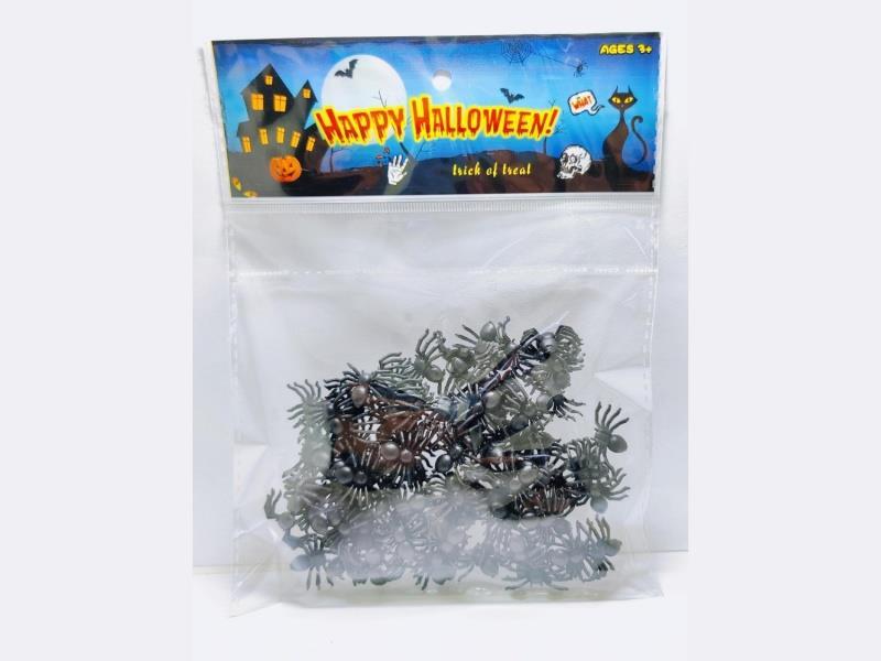 Wansheng Black Spider, 100Pcs [Glow-In-The-Dark]