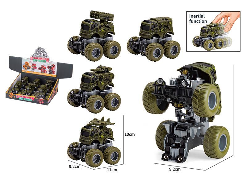 Friction Crash Deformation Off-Road Military Truck 6pcs