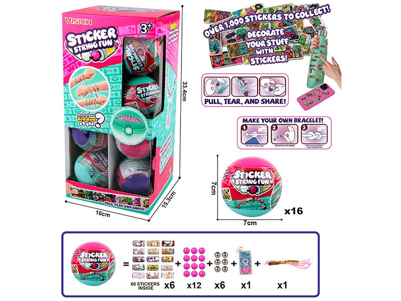 Sticker Bracelet(60 Stickers)16PCS
