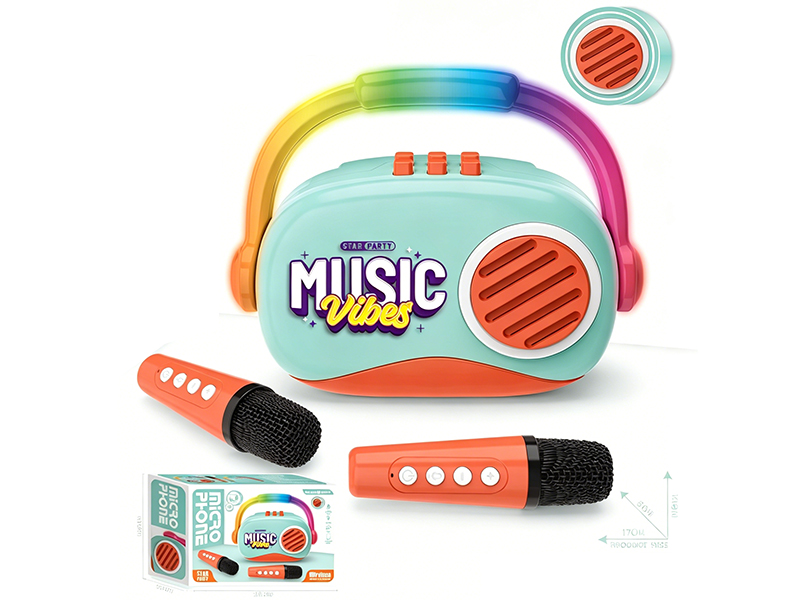Bluetooth Radio With Lights And Music + Dual Microphones
