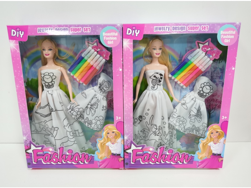 DIY Doll Clothing Coloring Middle Box Style 5