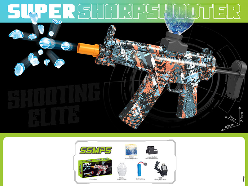 Telescopic MP5 Water Bullet Gun + Gun's Butt