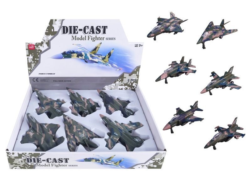 Alloy Six Large Fighter Jets (Camouflage)