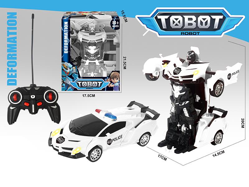 1:16 Remote Control One-Key Deformation Police Car