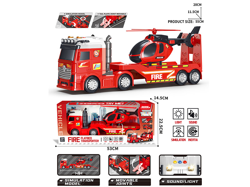 Friction Firefighting Flatbed Transport Truck