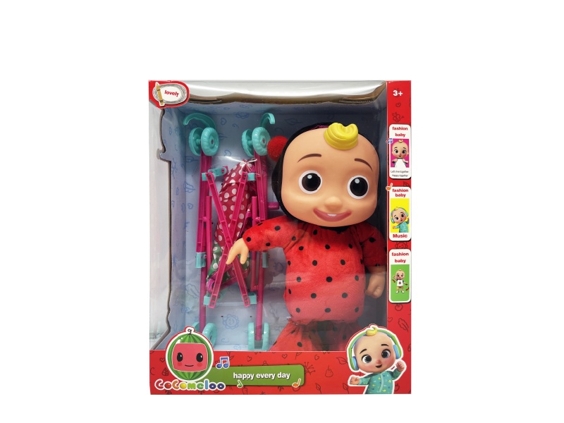 22 Inch B/O Solid Cocomelon JJ Boy Doll With Stroller Toy