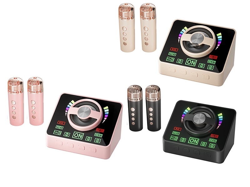 Bluetooth Karaoke Speaker With Lights(Double Microphone)