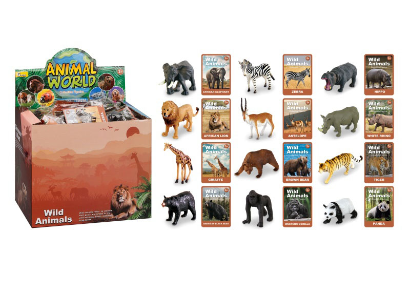 Realistic Solid Wild Animal Cards