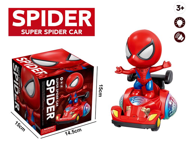 B/O Rotating Spider Man Karting With Lights And Music