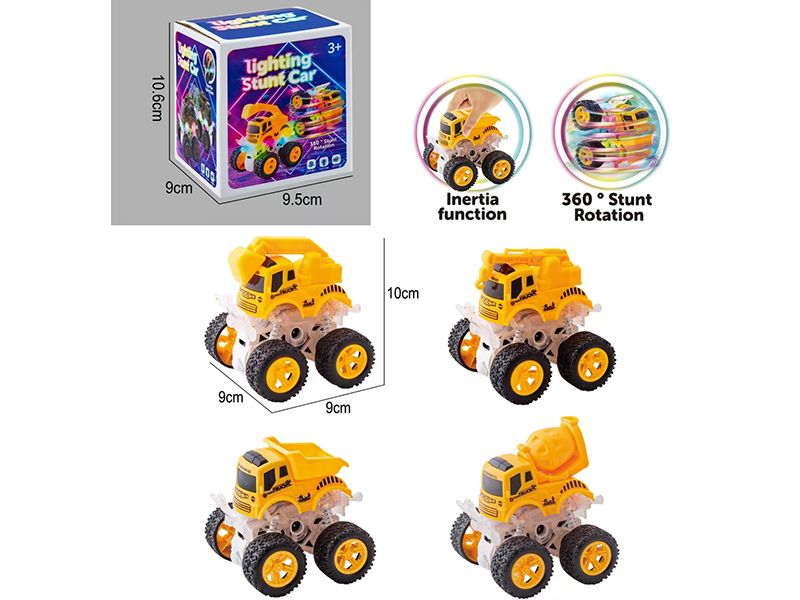 Dual Friction Stunt Off-Road Engineering Truck With Lights 1pcs
