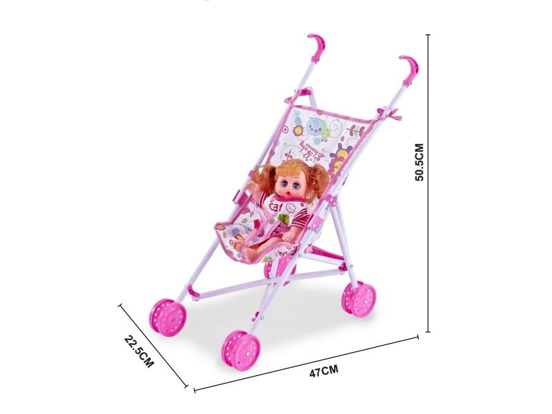 A Plastic Trolley With A 10-Inch Girl'S Music Figurine