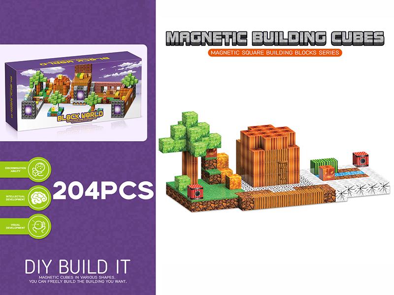 My World Magnetic Square Building Blocks 204pcs