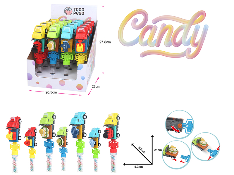 Ejection Truck Candy Toys 16pcs