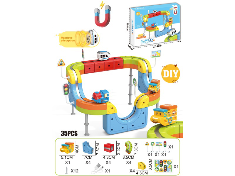 DIY Magnetic Levitation Track Toys 35pcs