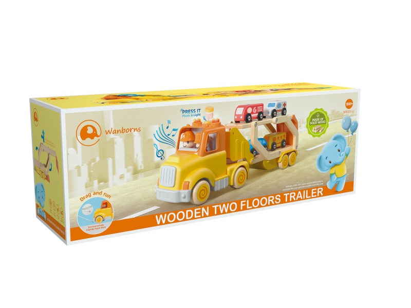 Wooden Two-Layer Trailer With Music And Lights