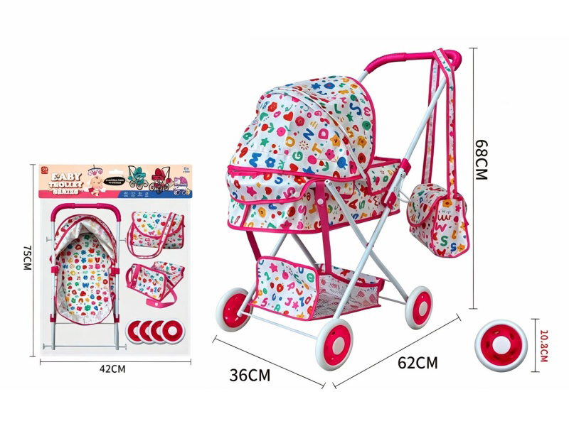 Thick Cloth Iron Stroller Toy(Small Wheel)
