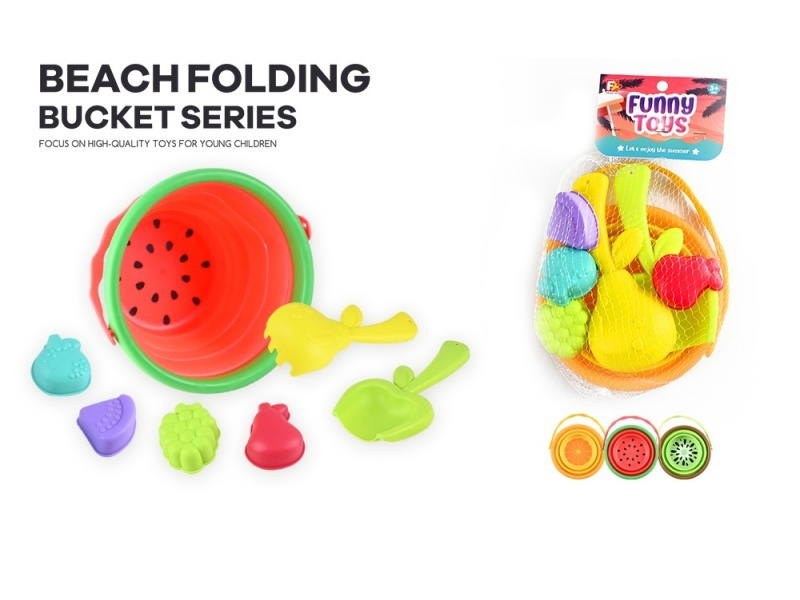 7Pcs Mini Folding Fruit Bucket 3Asst