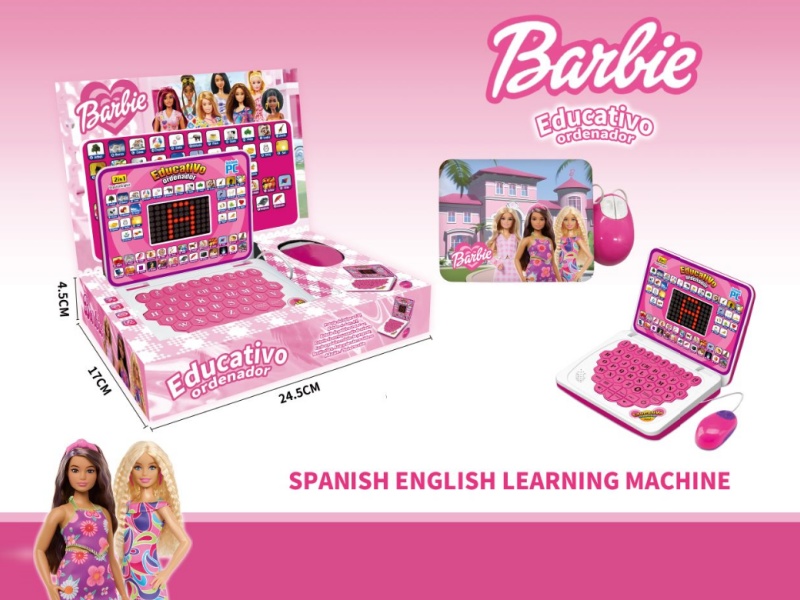 Barbie Bilingual English And Spanish Learning Machine With Mouse