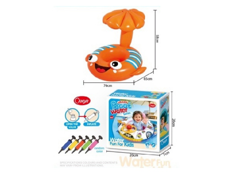 Children'S Swimming Ring + Air Pump [Mushroom Boat]