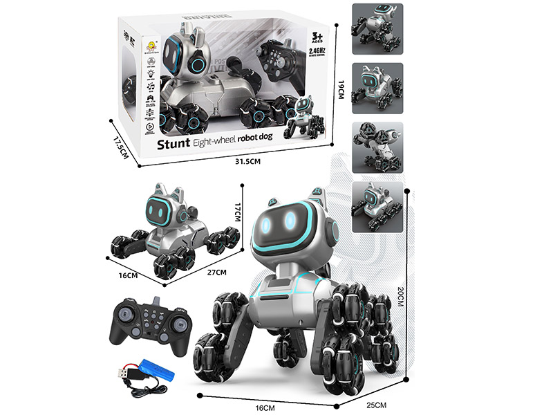 13CH Remote Control 8-Wheel Stunt Robot Dog