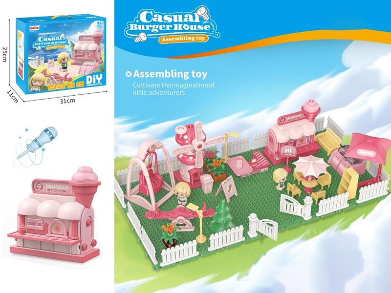 Ice Cream House Scene Theme Assembly Toy