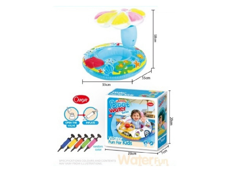 Children'S Swimming Ring + Air Pump [Mushroom Boat]