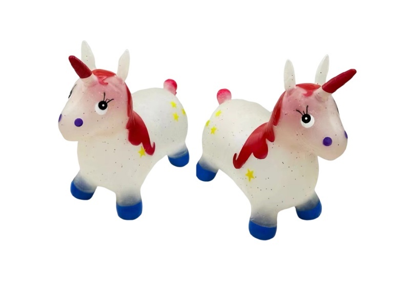 Aerated Transparent Gold Powder Unicorn (Soft Material) With Flash Music