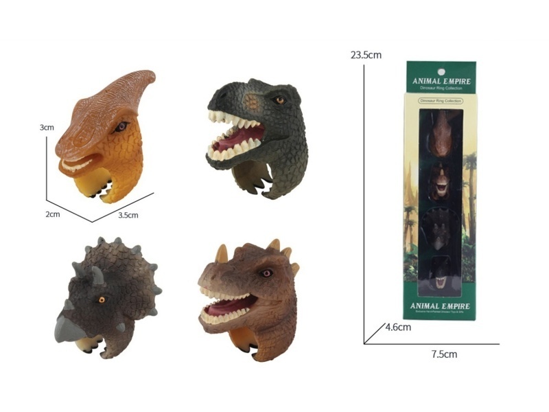 A Set Of 4 Dinosaur Rings