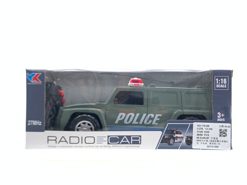 H3 Hummer 1:16 2CH Remote Control Police Car With 3D Lighting