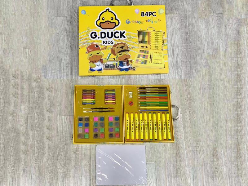 Little Yellow Duck 84Pcs Brush, Watercolor Pen, Stationery And Painting Set
