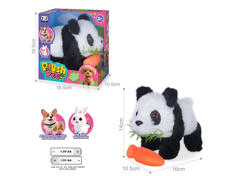 B/O Simulated Plush Pet Panda + Carrot