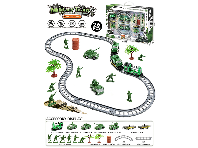 Electric Military Train Track Toys 26pcs