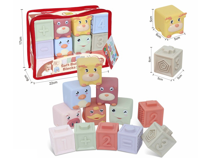 Animal & Numbers Soft Building Blocks 12PCS