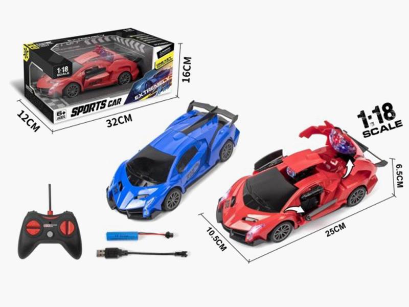 1:18 5-Channel Remote Control Deformation Sports Car With Lights