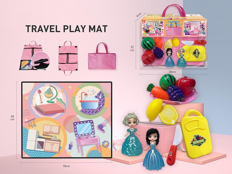 Travel Play Mat Portable Storage Bag - Kitchen Scene