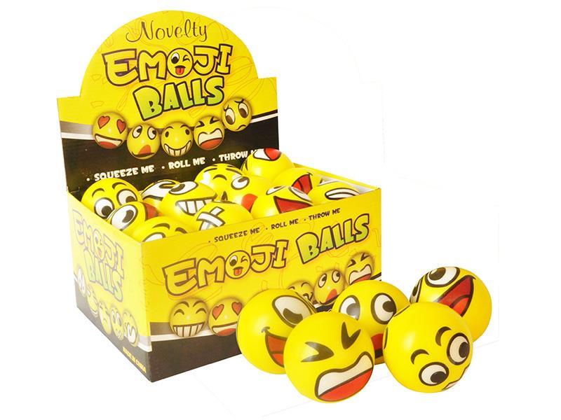 6.3cm Yellow expression PU Balls 24pcs