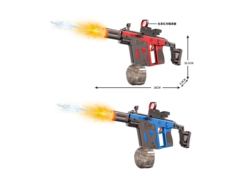 Battery Operated Flaming Short Sword Water Gun/Blue And Red Mixed/With A Single Water Tank: Drum