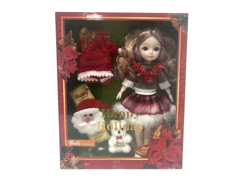 12-Inch 12-Joint Christmas Doll