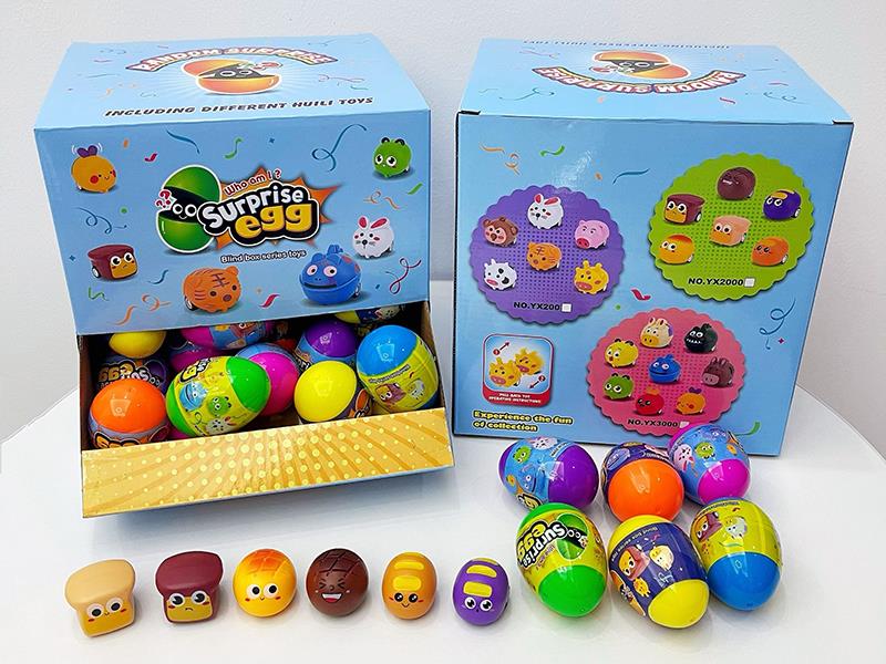 Easter Cute Bread Pull Back Car Surprise Egg 48pcs