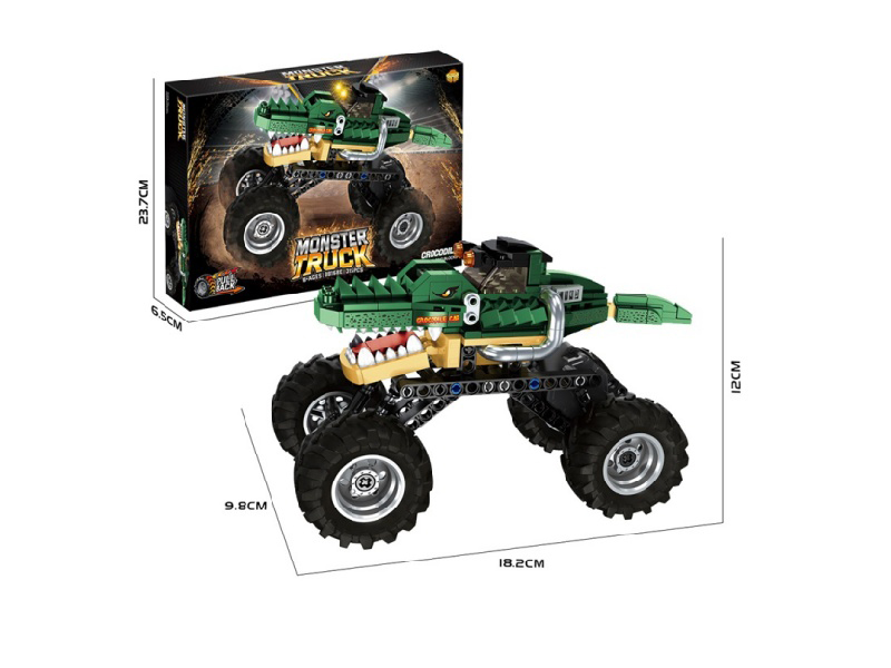 Diy Building Block Rebound Monster Crocodile Bigfoot (With Shock Absorber)