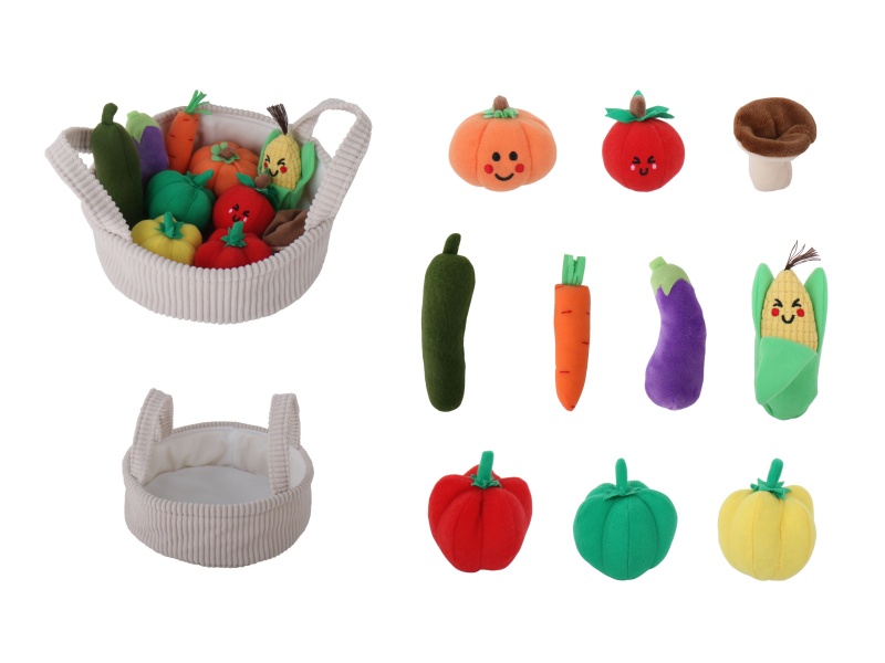 Vegetables (Zucchini, Eggplant, Carrot, Pumpkin, Corn, Mushrooms, Yellow Chili Peppers, Green Chili Peppers, Red Chili Peppers, Tomato) 10-Piece Set
