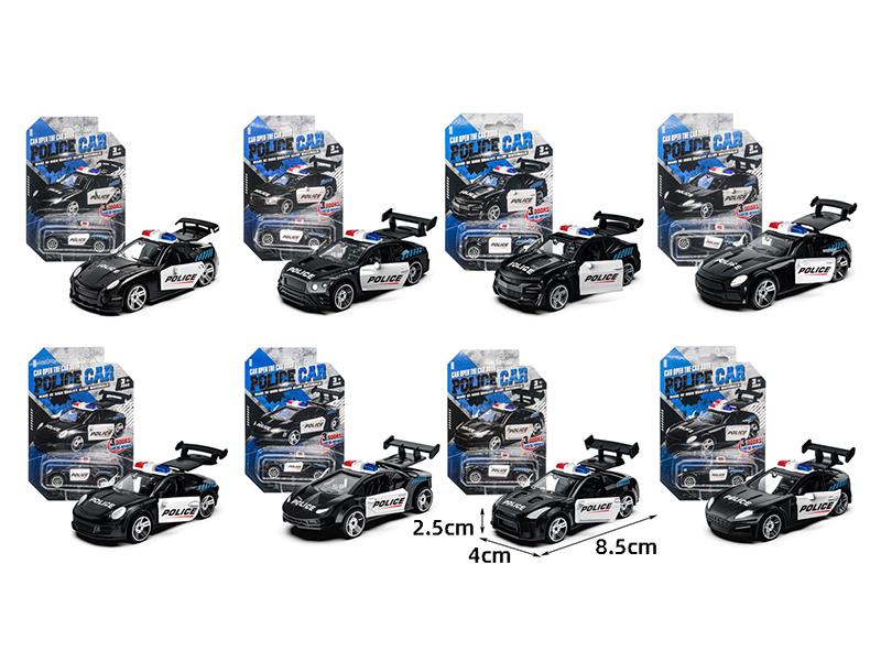 1:60 Pull Back Alloy Three-Door Police Car