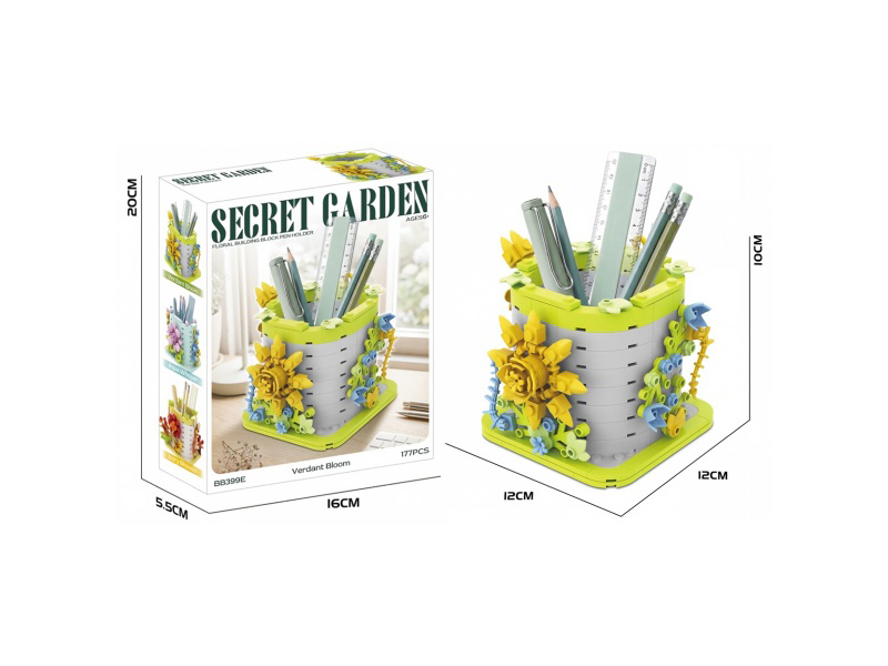 Diy Assembly Building Blocks Of Emerald Green Flowers 177 Pieces