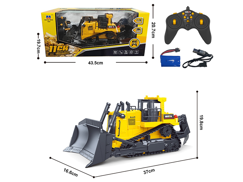 1:16 11-Channel Semi-Alloy Remote-Control Heavy Duty Bulldozers