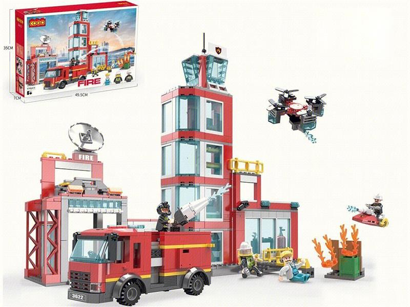 Fire Control Series Small Particle Building Blocks - Fire Station 616pcs